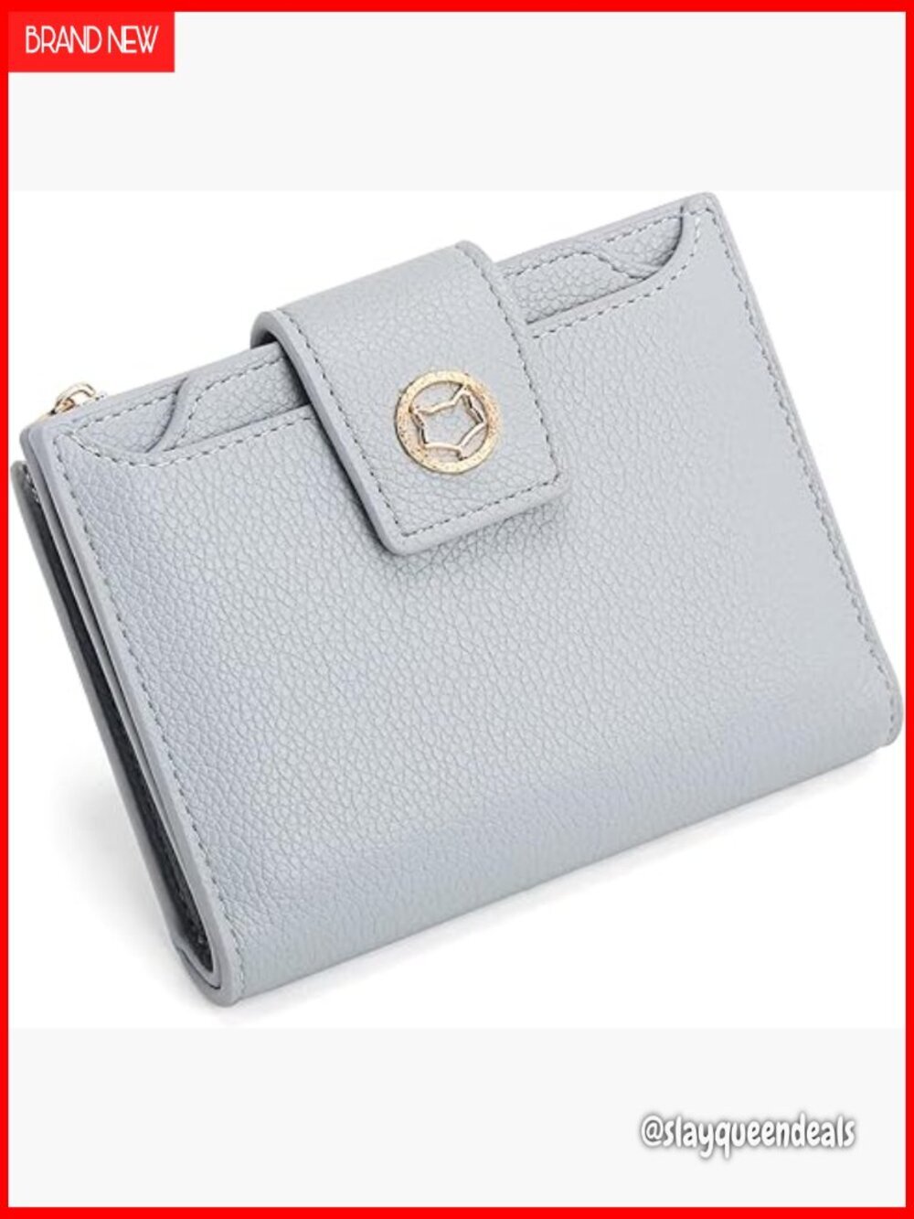 Small RFID Blocking Bifold Wallet with Zipper Pocket and ID Window